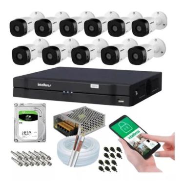 Imagem de Kit 11 Câmeras Multi Hd Intelbras 1120b Dvr 16 Canais Com Hd 3tb