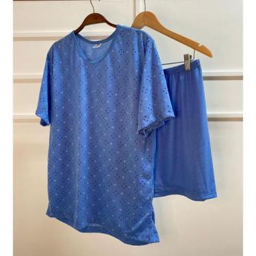 Imagem de Pijama maculino blusa manga curta e short poliéster - Filó Modas, Verd