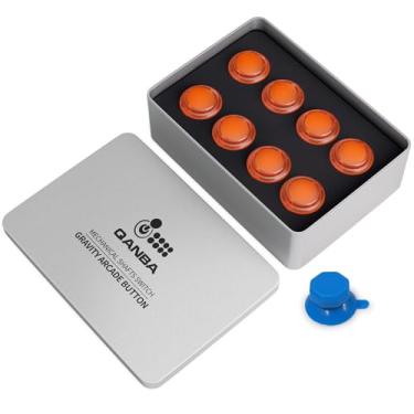 Imagem de qanba Gravity KT Arcade buttons Mechanical 30mm Snap-in Mechanical Pushbutton (Boxed (Clear Orange 30mm)