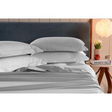Imagem de 2 fronhas avulsas 100% algodão branco 200 fios debrum - Shopping Home
