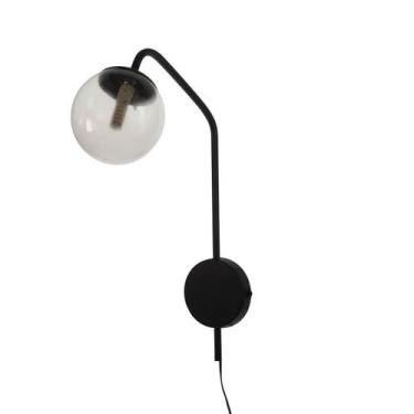 Imagem de Arandela New Figo Preta - Vidro Transparente - Trybo 