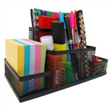 Imagem de Porta Caneta Lápis Treco Kit Organizador de Mesa Escritório Preto com 