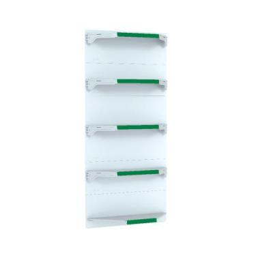 Imagem de Kit 5 Bandejas Para Gondola Canto 202 Fit 40/60 Branco Pe Verde - Amap