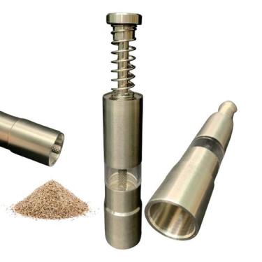 Imagem de Mini Moedor de Temperos Inox Manual Sal e Pimenta TrituradorSaleiro Pi