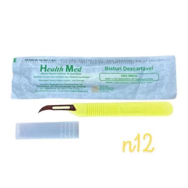 Imagem de Bisturi descartável Health Med em Aço Carbono, 12