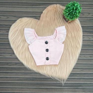Imagem de Cropped Infantil Canelado Modinha Blogueira Meninas Estilosa - AK Fash