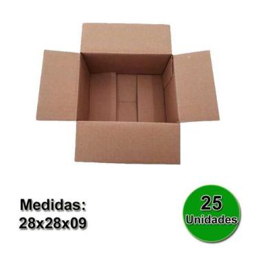 Imagem de Caixa papelão 28x28x09 Pack 25 Unidades Embalagem Correio Sedex PAC - 