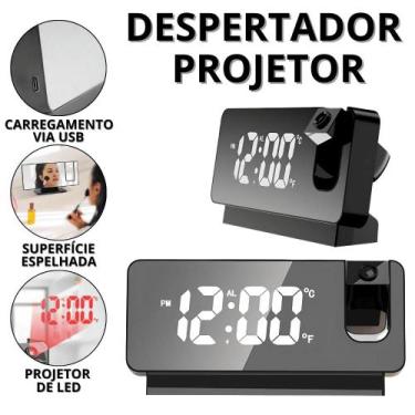 Imagem de Relógio Digital Projetor Relogio Despertador Digital Dispertador Led D