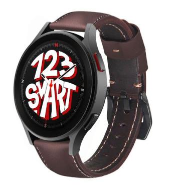 Imagem de Pulseira de Couro para Galaxy Watch 5 Watch5 Pro 40mm 44mm 45mm - Marr