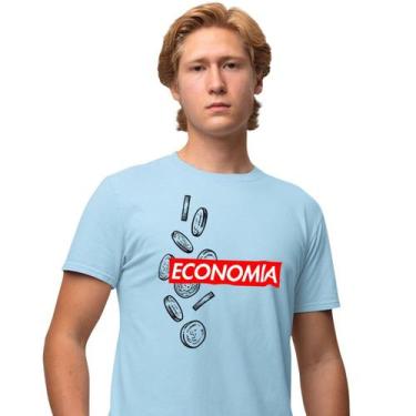 Imagem de Camisa Camiseta Masculina Estampada Economia Supreme 100% Algodão Fio 