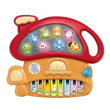 Imagem de Teclado Cogumelo Piano Musical Bebê Brinquedo Infantil Luz - DM TOYS, 