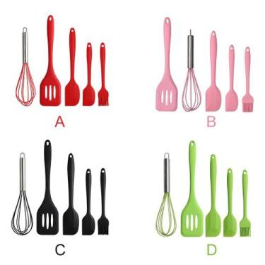 Imagem de Conjunto 5 pçs Colher Escumadeira Espátula Cozinha Bpa Free - Select, 