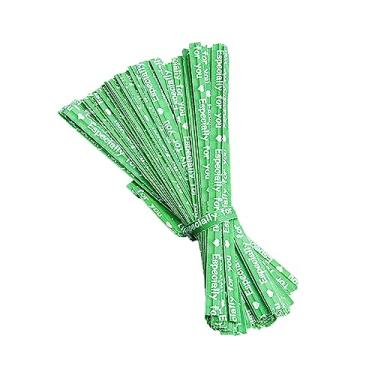 Imagem de Laços de papel kraft verde reutilizáveis, 700 peças de laços de pão, laços torcidos a granel de 8,5 cm de comprimento, laços torcidos coloridos para sacos de petiscos, projetos de artesanato,