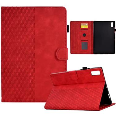 Imagem de Varohix Capa para Lenovo Tab M9 Capa 9 polegadas (TB-310FU, lançado em 2023) Capa magnética de couro PU com suporte de cartão com suporte de caneta S para tablet Lenovo Tab M9, vermelho