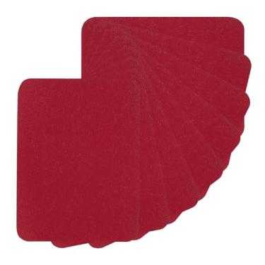 Imagem de PATIKIL Adesivos de tecido para passar a ferro, 8 peças 12 x 10 cm por dentro e fora de cola forte 100% algodão, kit de remendos de reparo para roupas e calças, vermelho marrom