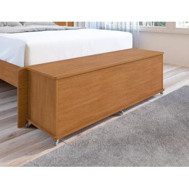Imagem de Baú Banco Organizador 1 Porta Luca MDP/MDF Cedro - Rede Móveis