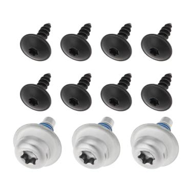 Imagem de Micro Traders 1 conjunto de parafusos de fixação de parafusos da bandeja sob a tampa do motor compatível com VW Golf MK7 R GTI, inclui 3 parafusos de para-lama e 8 parafusos de para-lama inferior