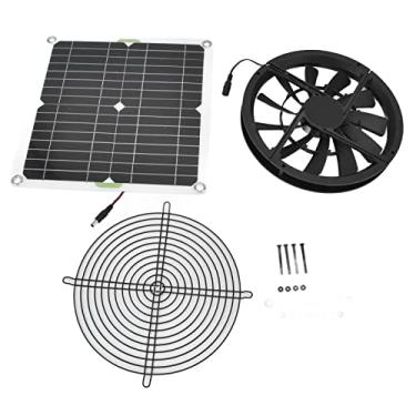 Imagem de Kit de Ventilador de Painel Solar 10 pol. 100 W, Reduz a Temperatura Interna, Ar Fresco, Malha de Proteção de Metal, 3000 Rpm, à Prova D'água, Galinheiros Pequenos, Estufas,