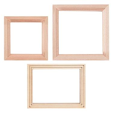 Imagem de PH PandaHall 6pcs Photo Picture Frame 3 Sizes Mini Dollhouse Frame Wood Dollhouse Furniture Miniature Furniture Model DIY House Wall Decoration for Props House Decor Bedroom Living Room