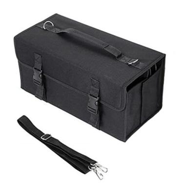 Imagem de Bolsa de ombro simples e personalizada, sacola, marca o armazenamento de canetas, bolsa de arte e pintura, Preto, One size fits all