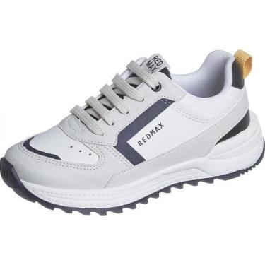 Imagem de Tênis Infantil Menino Redmax Cadarço Escolar Conforto, Branco, 30