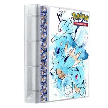 Imagem de Pasta Fichário Álbum Cristal Cartas Cards Pokémon Horsea com 10 Folhas