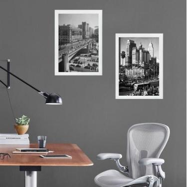 Imagem de Kit 2 Quadros Fotografias Antigas São Paulo 33x24cm - com vidro - Quad