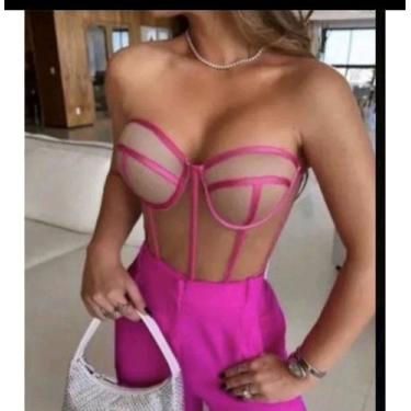 Imagem de Cropped Corselet Top Blogueira - Mk Shop, Rosa, u