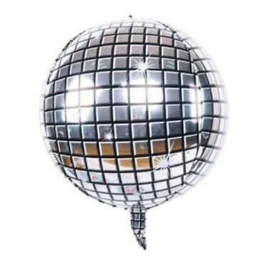 Imagem de Balão Globo Metalizado Discoteca Anos 80/90 Balada 4D 24" - 63 cm - Rc