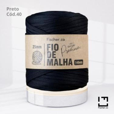 Imagem de Fio de Malha Extra Premium Fischer 25mm Preto Cód. 40 - Fischer.CO