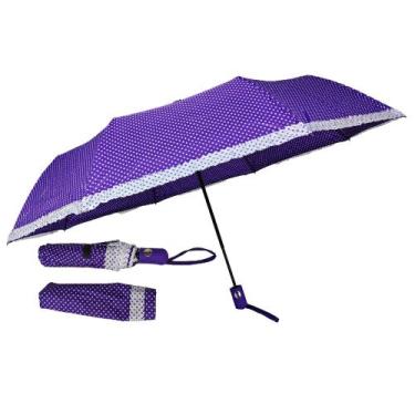Imagem de Guarda Chuva Abre Automático Feminino Reforçado 35cm - HHW, Roxo