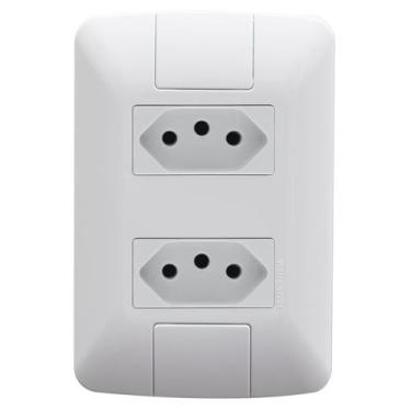 Imagem de Kit 3 Conjunto Tomada Dupla 20A Aria 4x2 Tramontina