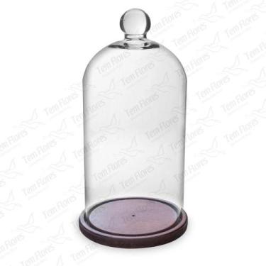 Imagem de Cúpula de Vidro Redoma de Vidro Bela e a Fera c/Base Madeira e Pino - 