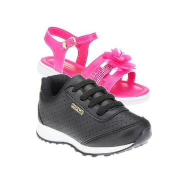 Imagem de Tenis Feminino e Sandalia Menina - KIT 2 PARES Tam 23 ao 34 - sapatinh