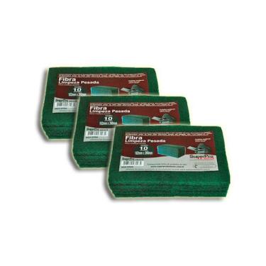 Imagem de Esponja Fibra Limpeza Pesada Bettanin 10x26cm R9506 Kit 3