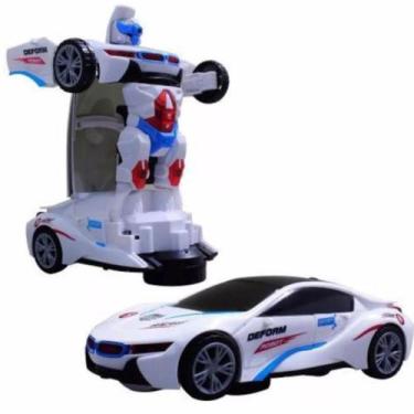 Imagem de Carro 3d Vira Robo Emite Som E Luz Transformes Carrinho Bmw - DM TOYS