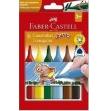 Imagem de Canetinha Hidrográfica - 6 cores Jumbo Triangular - Faber Castell