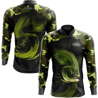 Imagem de Camisa Pesca Proteção UV FPU 50+ Gola Zíper Camuflada Tambaqui - Makis