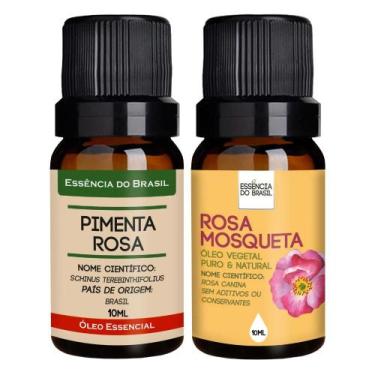 Imagem de Kit Óleo Essencial Pimenta Rosa + Vegetal Rosa Mosqueta 10ml - Essênci