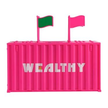 Imagem de Almencla Cofrinho digital para contagem de dinheiro, criativo, leve, educacional, economizador de dinheiro, banco de moedas para crianças, Dólar Vermelho Rosa