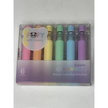 Imagem de Kit marca texto big macaron 6 cores ff1006 fofy tons pasteis