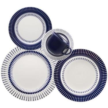 Imagem de Aparelho de Jantar e Chá 40 Peças Biona Azul Donna Colb