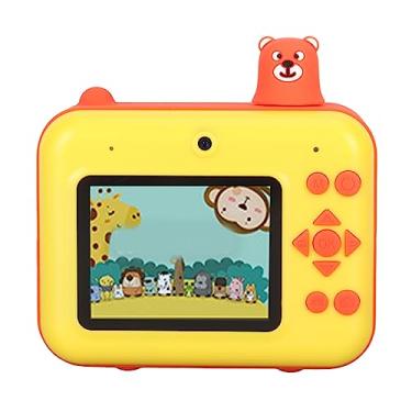 Imagem de Câmera Instantânea para Crianças, 20 Molduras Divertidas, Lente Dupla, Câmera Selfie Infantil, Brinquedo 1080p para Viagens para Meninas (Amarelo)