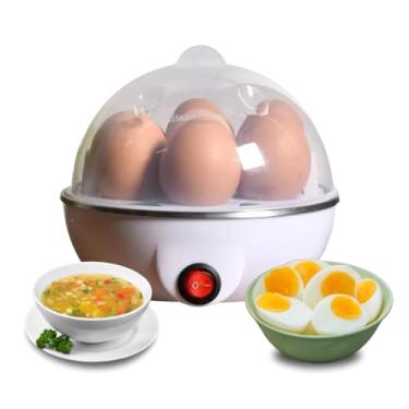 Imagem de Cozedor de Ovos Elétrico Portátil - Cozinha a Vapor, Capacidade para 7 Ovos, Prático e Compacto, Rápido e Fácil de Usar (Branca, 220V)
