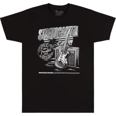 Imagem de Fender Stratocaster™ 70º aniversário, camiseta, preta, G