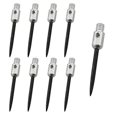 Imagem de DGHAOP Dart Tips 9 peças Alloy Match Pro 2BA Thread Conversor de ponta de dardo macio conversão de dardo acessórios de dardo de transformação de metal (preto e branco)