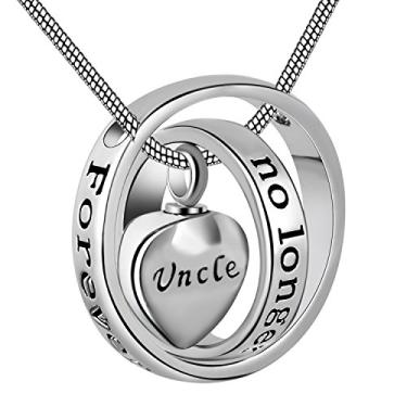 Imagem de Cring Coco Colar feminino e masculino No Longer by My Side, Forever in My Heart com medalhão esculpido com urna de cremação para mãe e pai, Aço inoxidável
