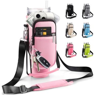 Imagem de KTKUDY Bolsa De Transporte Com Bolso De Telefone Para Copo Stanley De 40 Onças Com Alça E Copo Simples E Moderno De 40 Onças - Suporte De Manga Para Garrafa De Água Para Acessórios De Copo Stanley Com