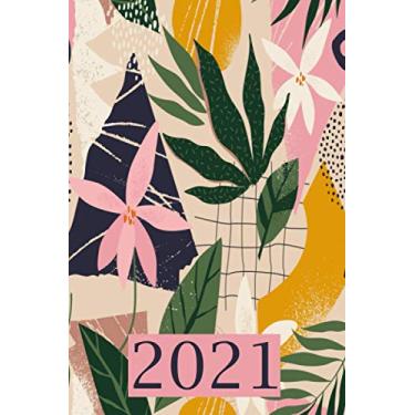 Imagem de 2021: da Gennaio a Dicembre 2021, Agenda planner organizer calendario, pianificatore giornaliero e Settimanale Dimensioni (15,24 * 22,86 cm) giallo verde rosa