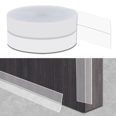 Imagem de Gaahing Guarnição de Porta de Vidro de Chuveiro, Tira de Vedação de Janela Autoadesiva, Tira de Vedação Descascável e Adesiva para Impermeabilização e Proteção Anticolisão(Silicone (L: 16,4 Pés, Vão D